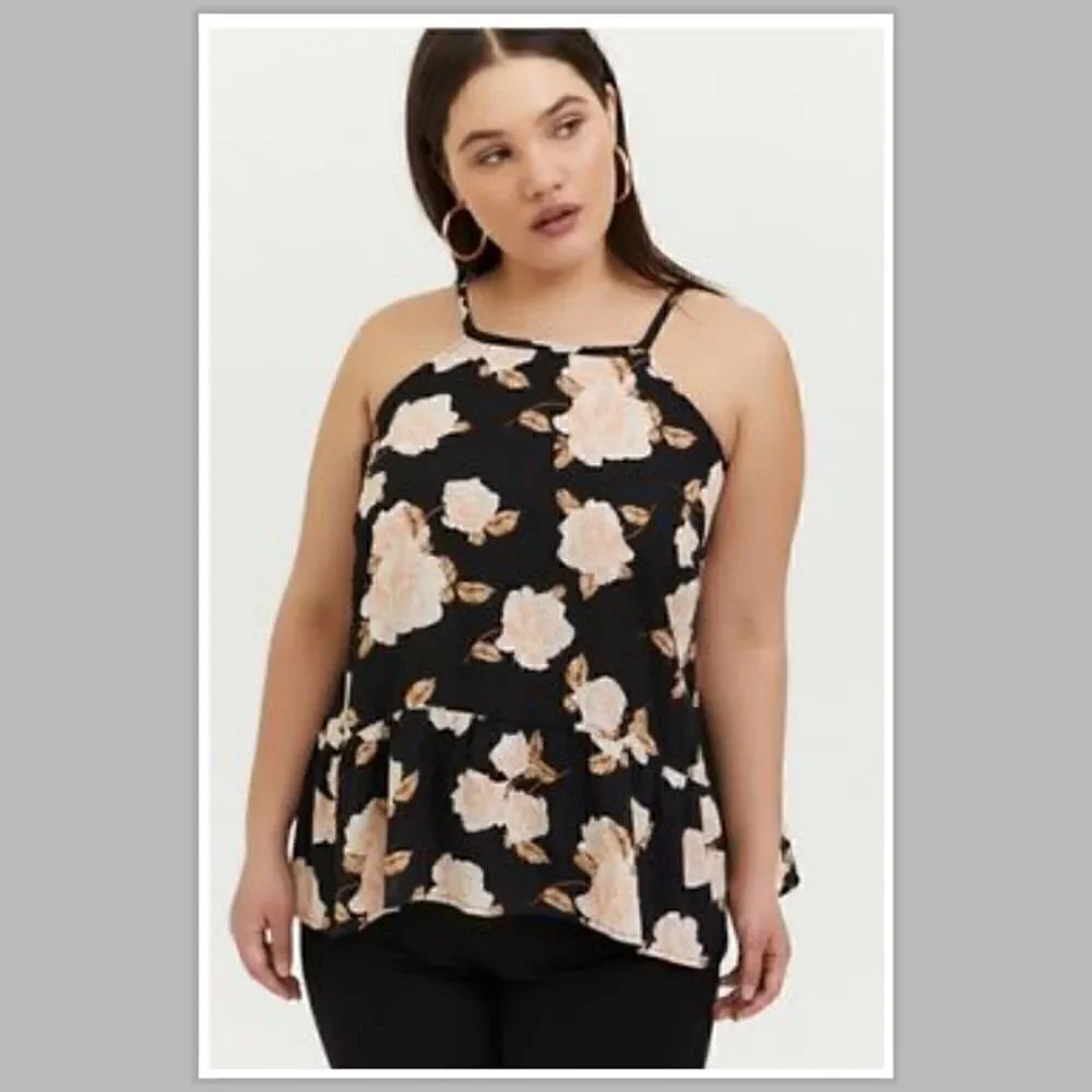 Torrid Airy georgette captures flowy movement in this floral cami size 4X